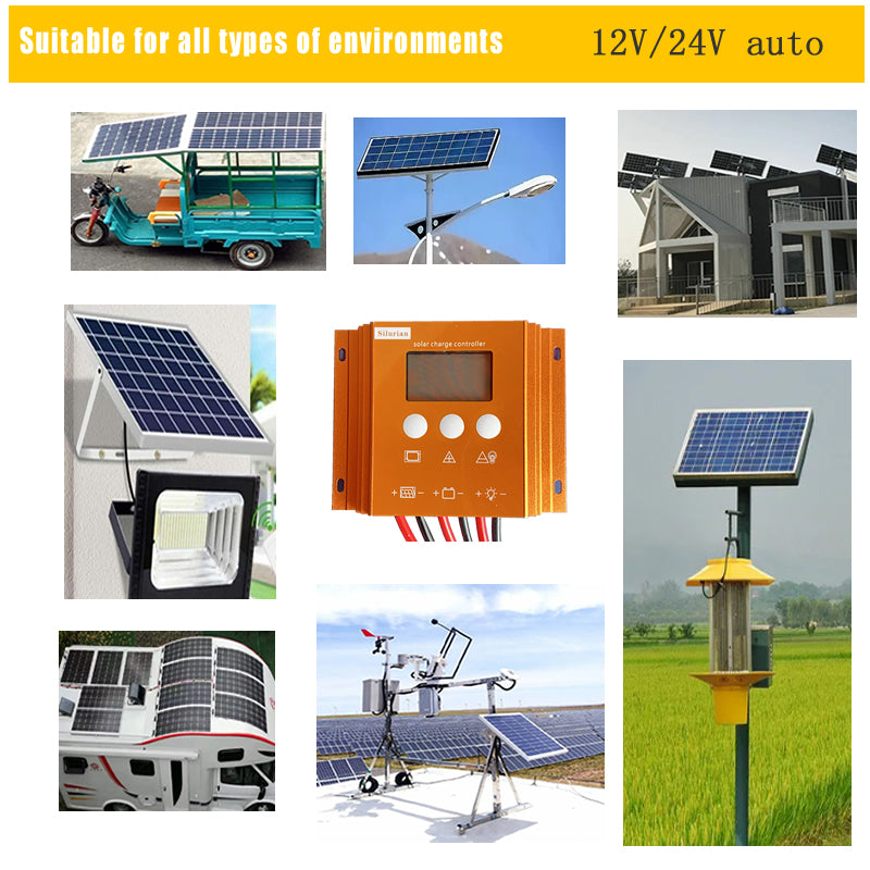Waterproof IP67 Solar Charge Controller 12V/24V Solar Regulator PWM