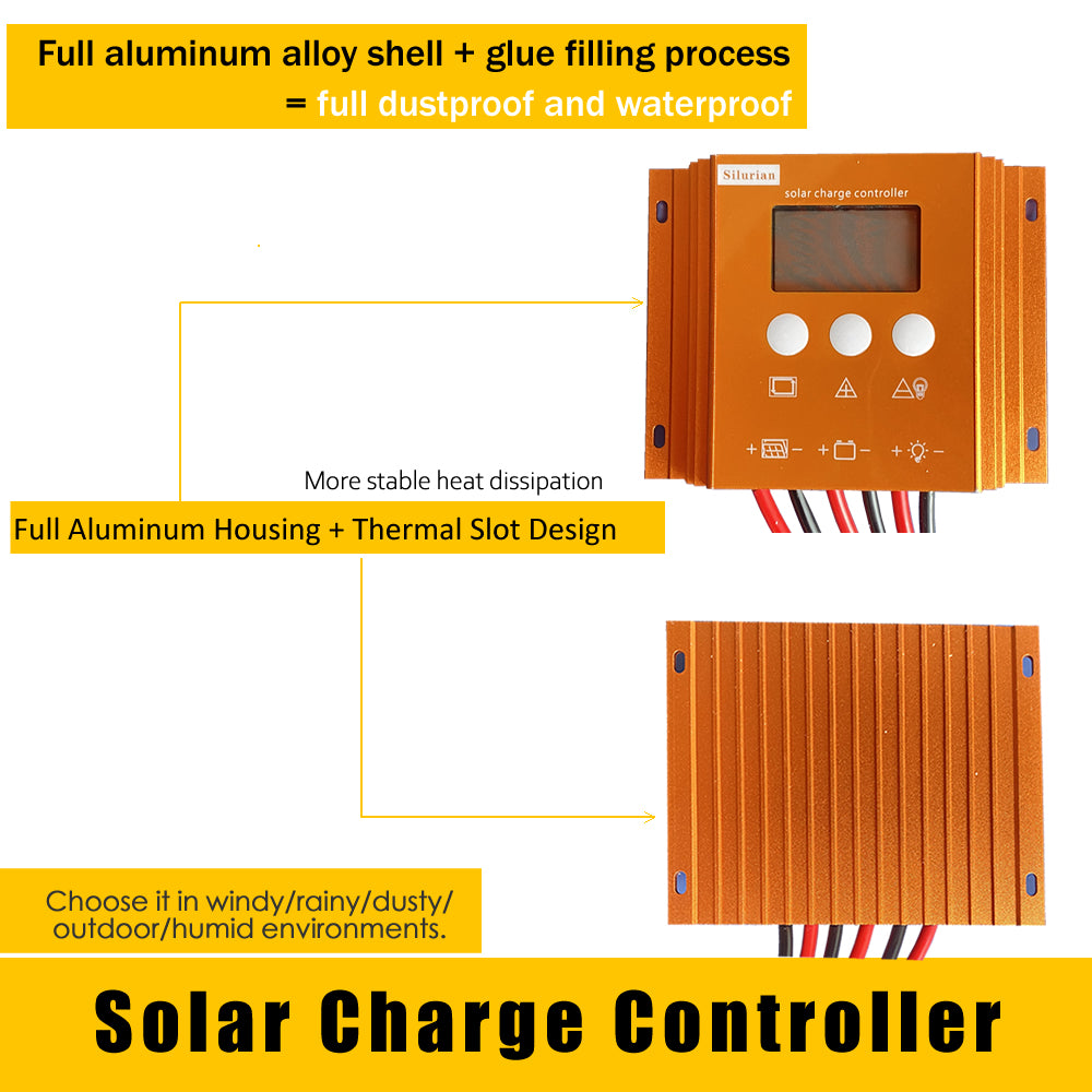 Waterproof IP67 Solar Charge Controller 12V/24V Solar Regulator PWM